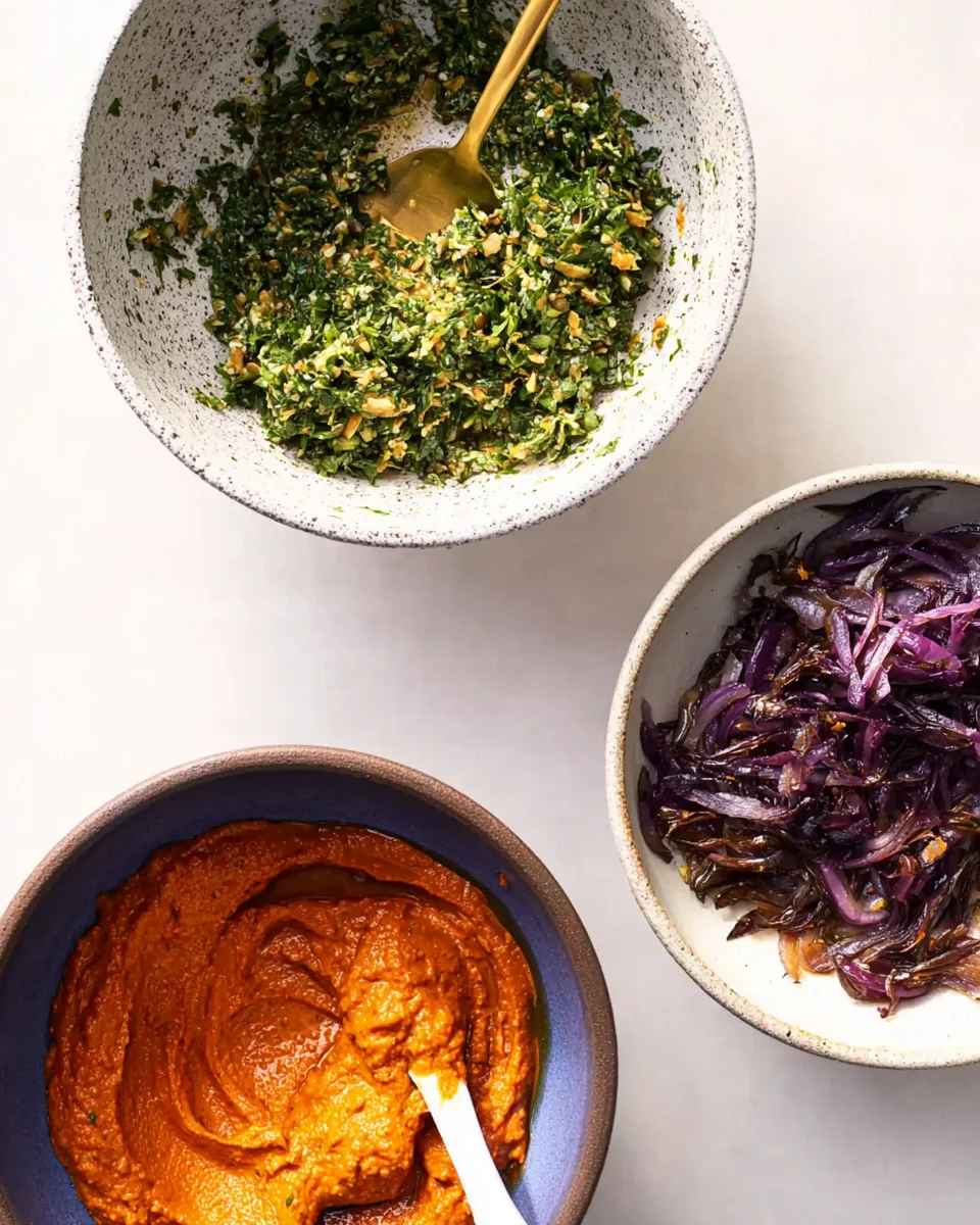 Pumpkin tart fillings in bowls