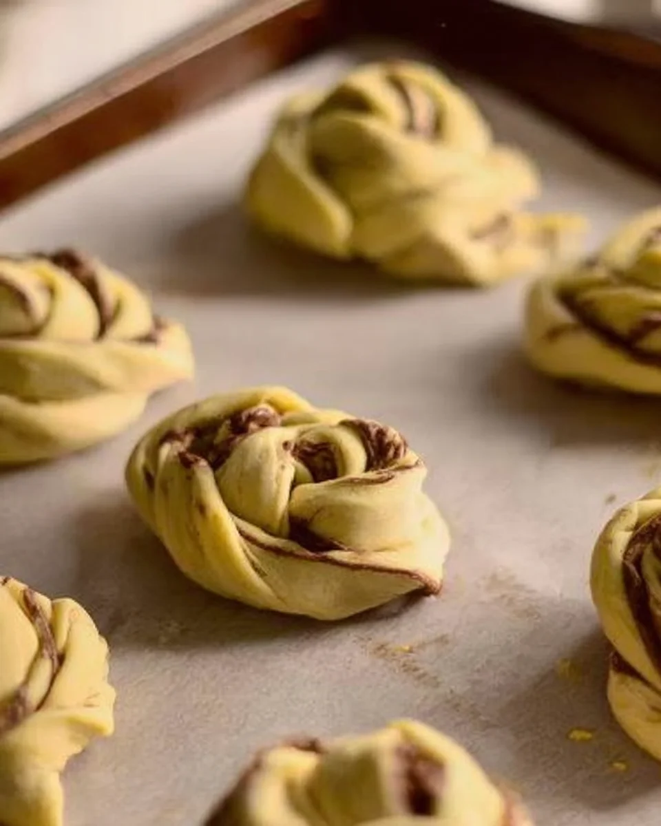 Chocolate Pistachio Puff Pastry Swirls before baking 