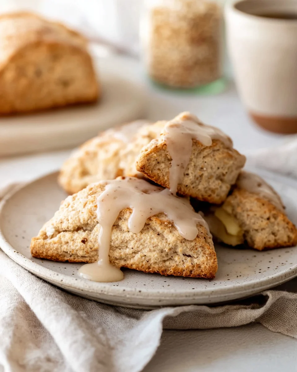 Spiced Pear Scones with a Vanilla Glaze