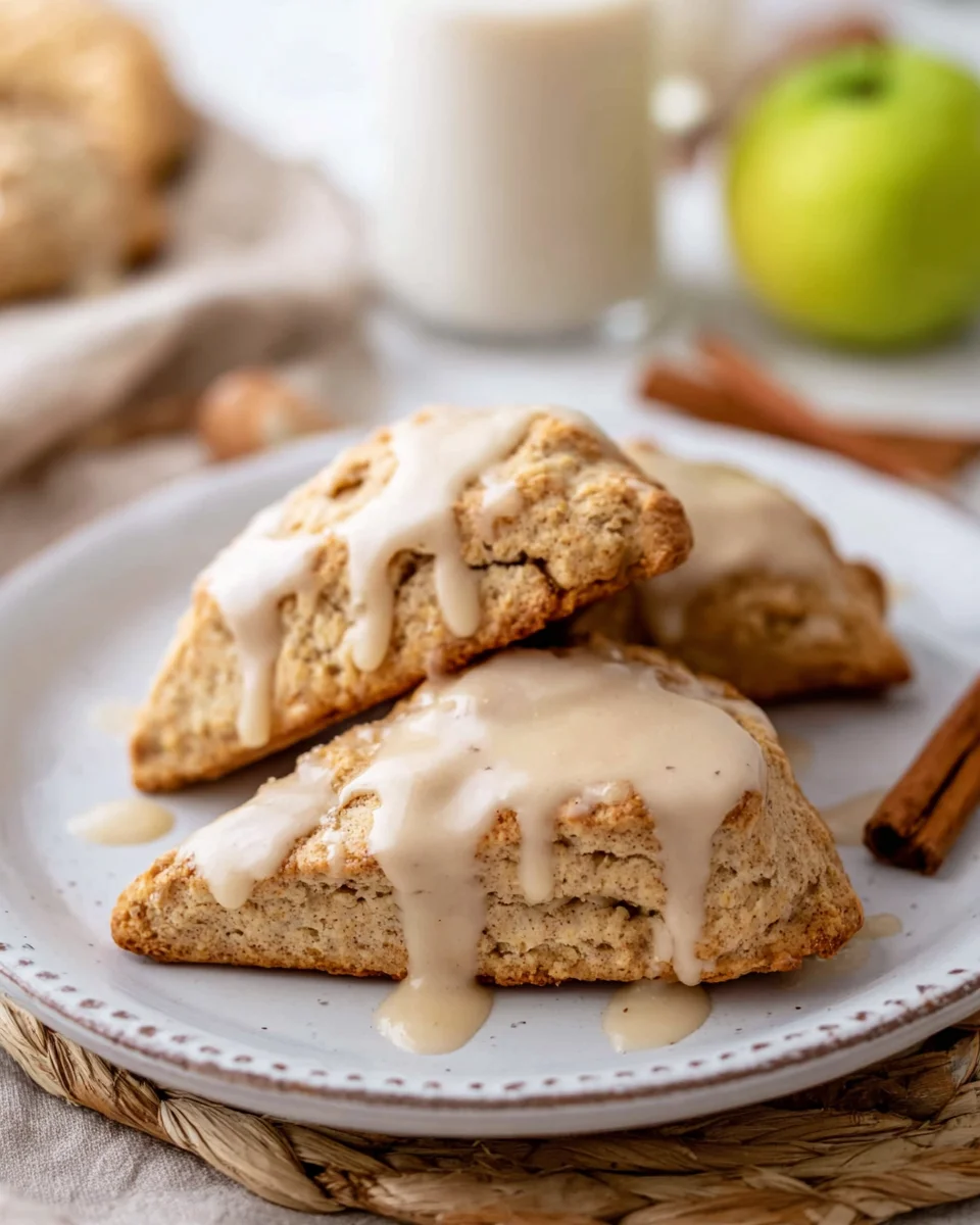 Spiced Pear Scones with a Vanilla Glaze