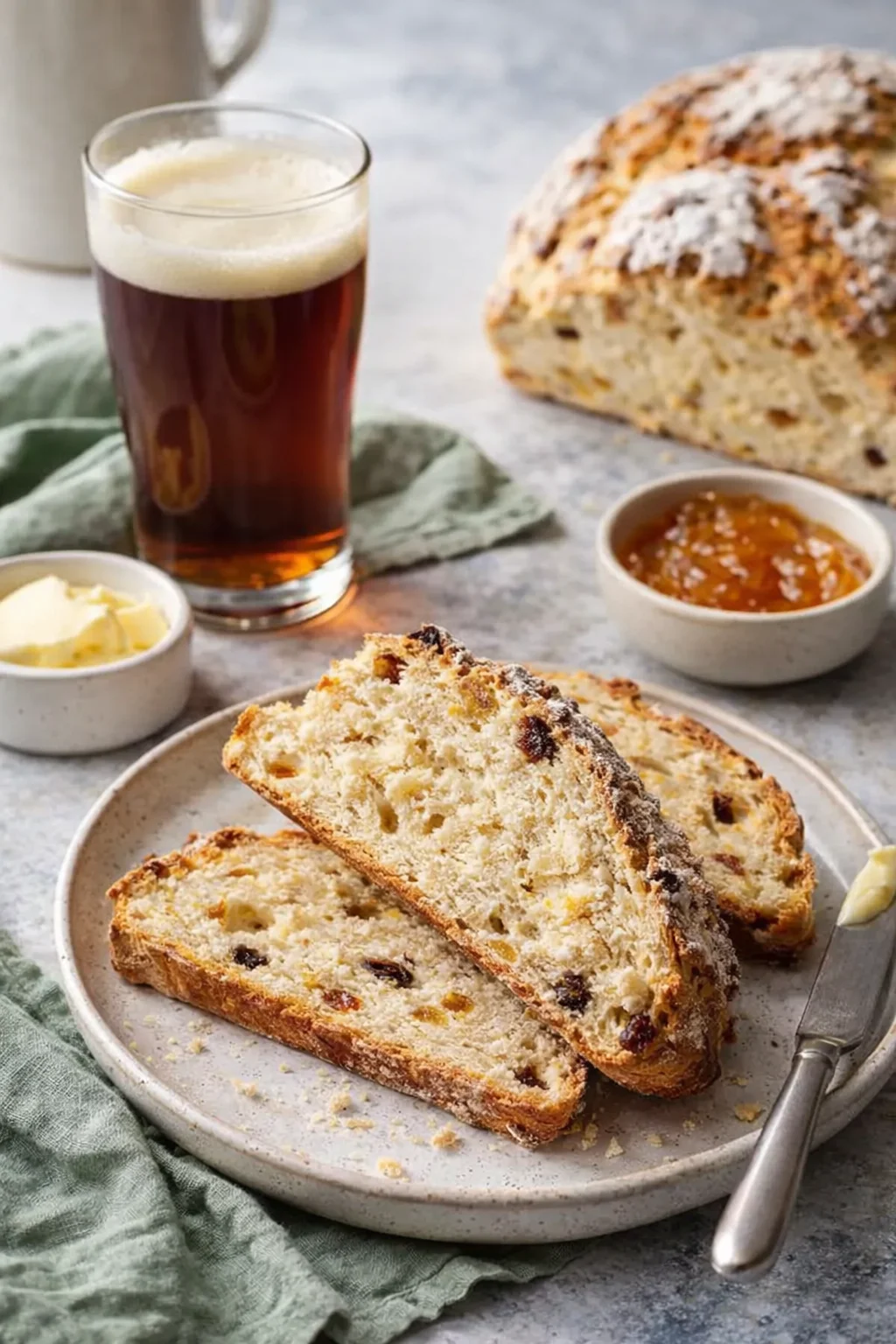 Alternative angle of Authentic High Altitude Irish Soda Bread - rubinarecipes served with a pairing