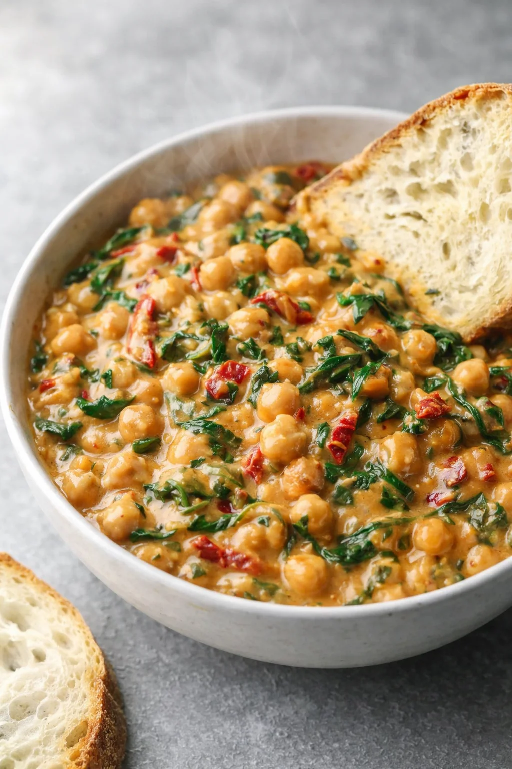 Final plated Marry Me Chickpeas served as a hero shot