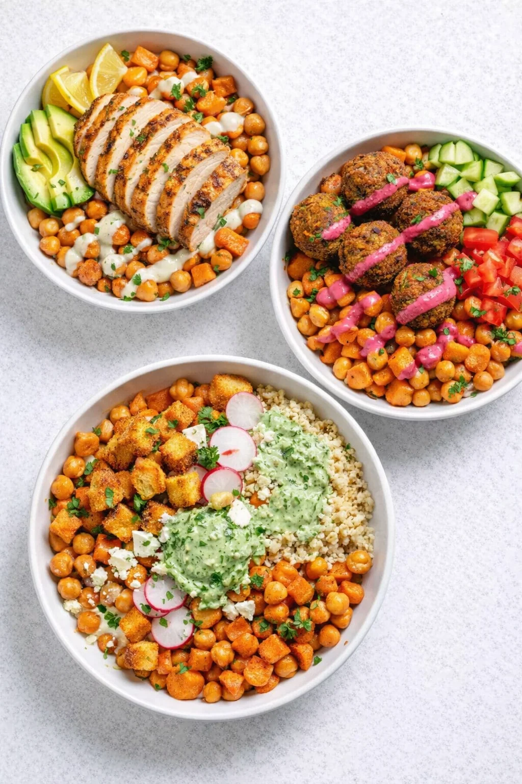 Variation ideas for One-Pan Roasted Carrot and Chickpea Bowl shown in a styled layout