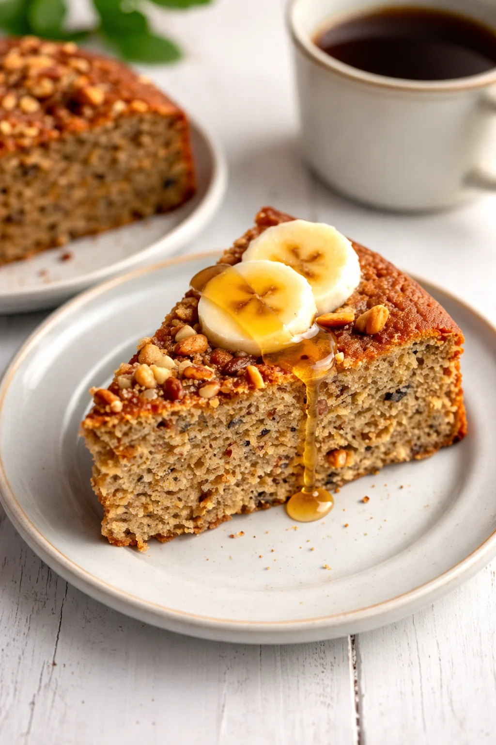 Final plated Nutritious Quinoa Breakfast Cake Recipe - served as a hero shot