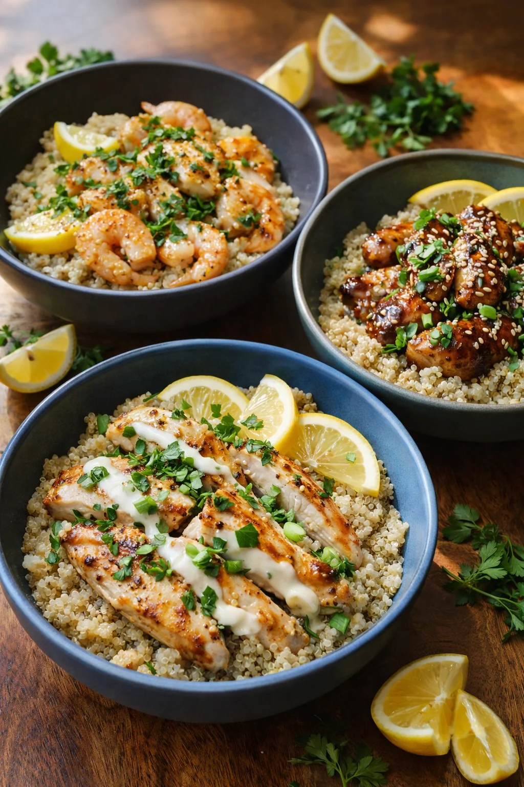 Variation ideas for Easy Garlic Lemon Chicken Quinoa That Bursts With Flavor shown in a styled layout