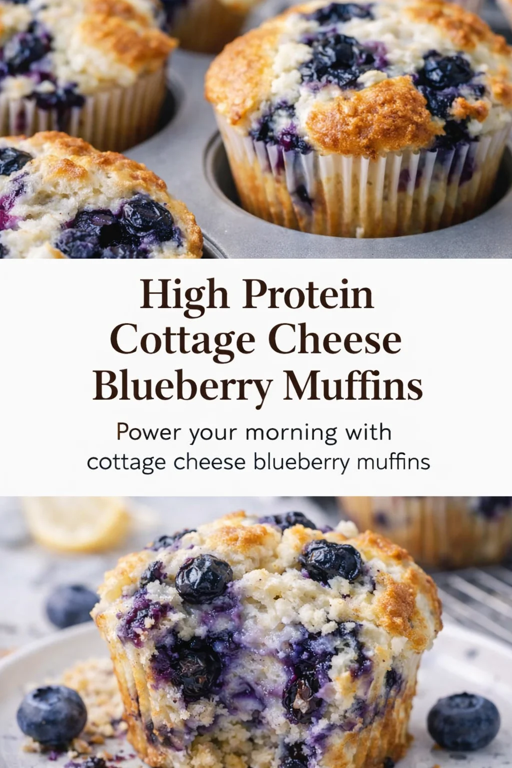 pre_faq_pinterest-placeholder.png Pinterest-style image for High Protein Cottage Cheese Blueberry Muffins with centered text overlay