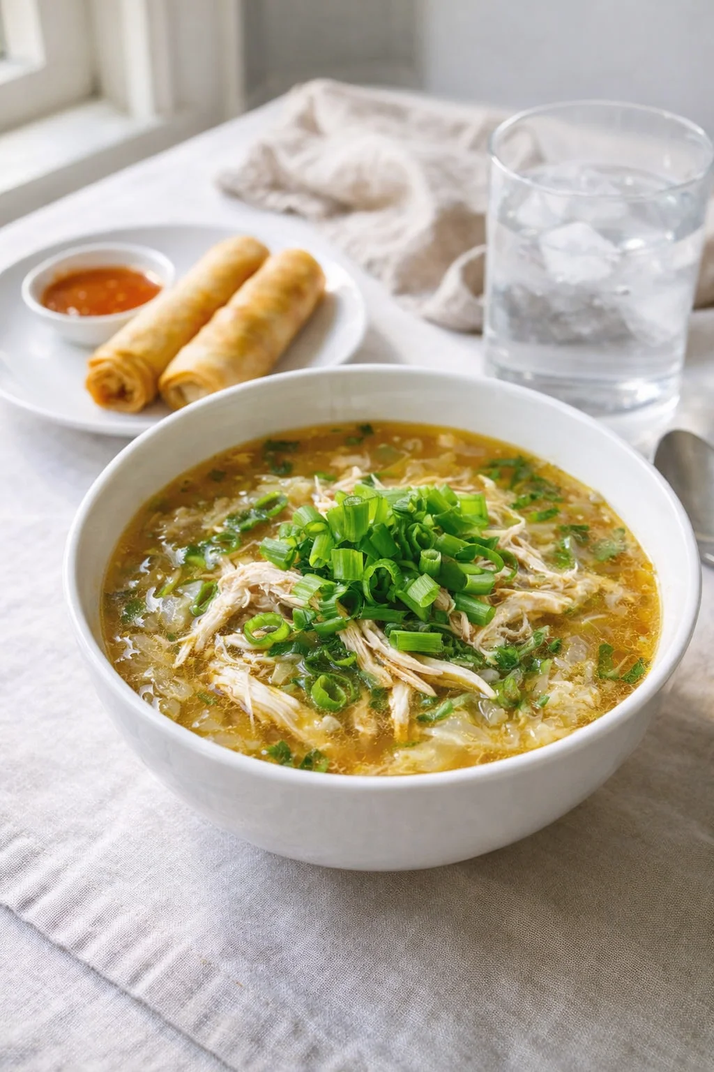 closing_final_dish-placeholder.png Alternative angle of Hearty Asian Chicken Cabbage Soup Ready in 30 Minutes served with a pairing