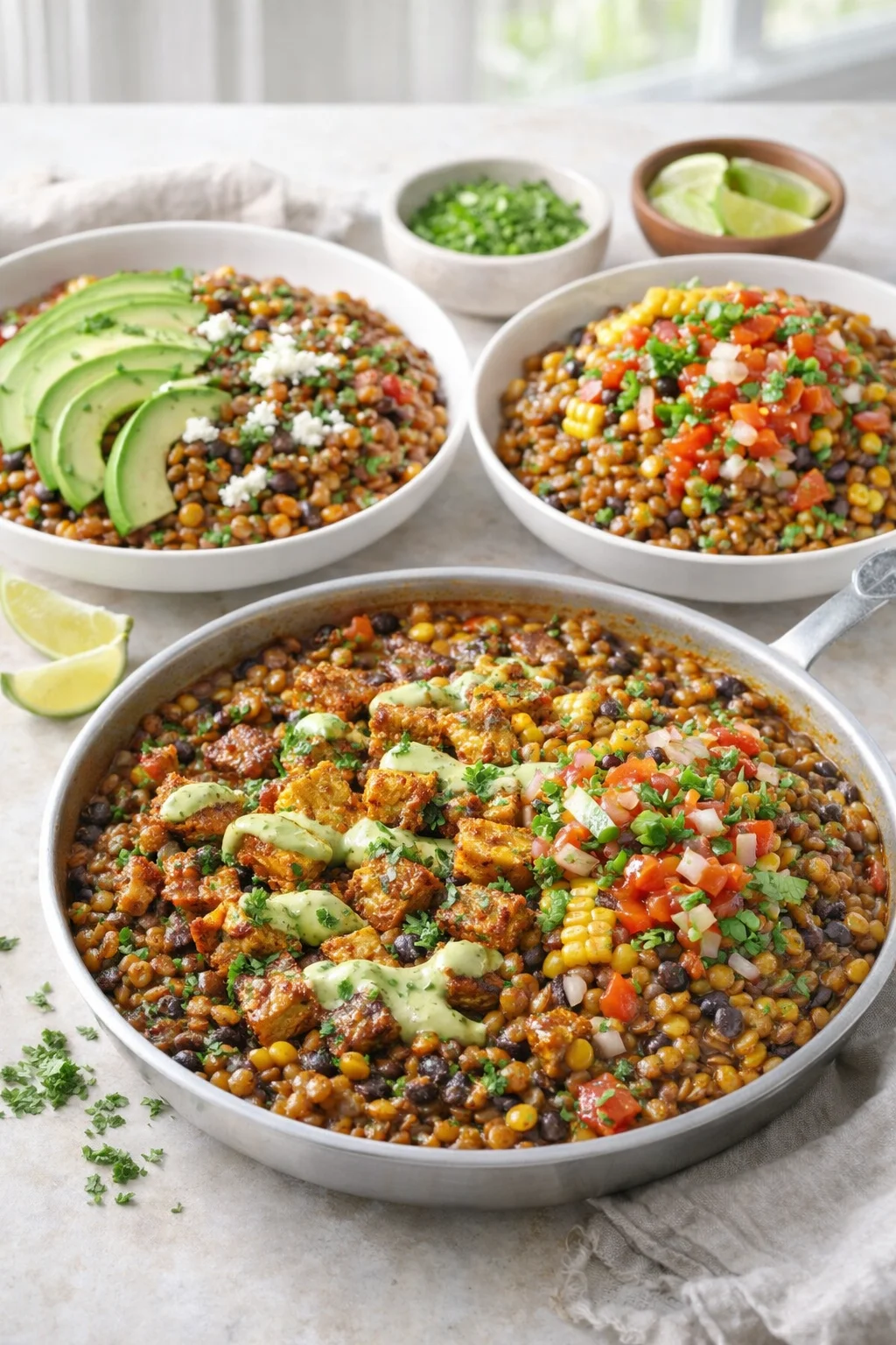 Variation ideas for Delicious Vegetarian Mexican Lentils Recipe for Flavorful Meals shown in a styled layout