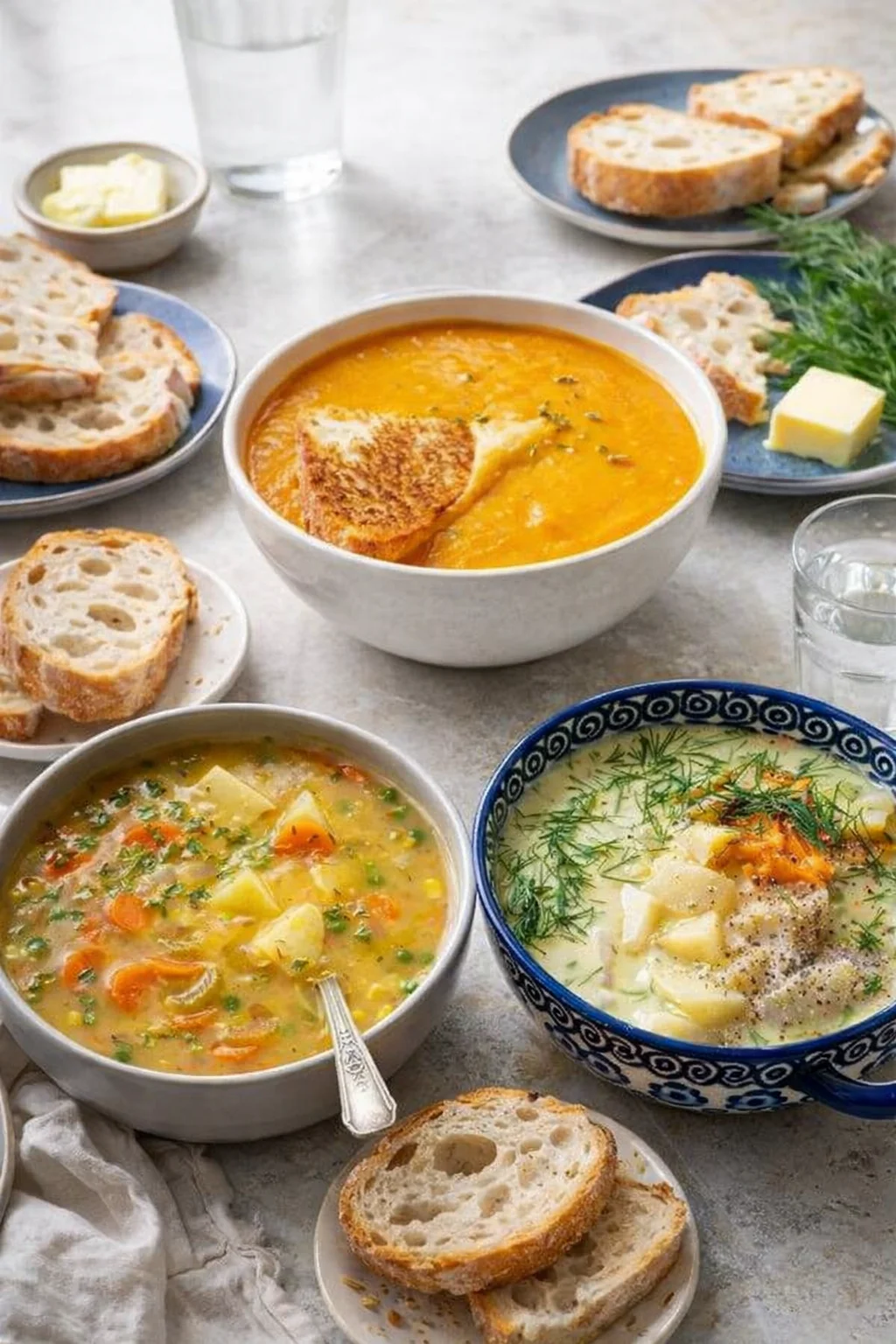 Alternative angle of Best Soup Recipes: Easy, Simple Ideas for Winter served with a pairing
