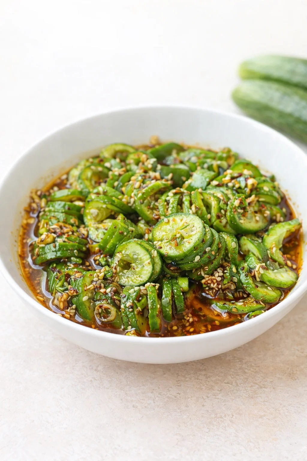 intro_final_dish-placeholder.png Final plated Asian Cucumber Salad TikTok Recipe served as a hero shot