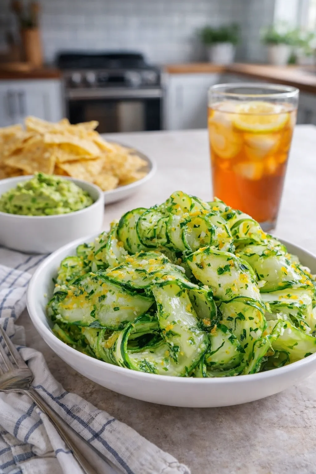 Alternative angle of Ultimate Crisp Cucumber Salad Recipe Easy Refreshing Summer Side Dish served with a pairing