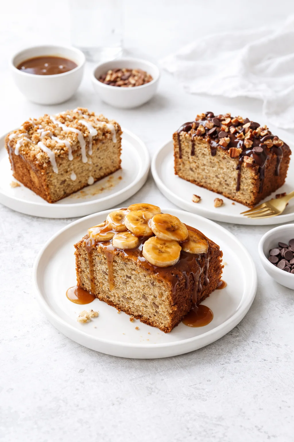 Variation ideas for Coffee Cake Banana Bread shown in a styled layout