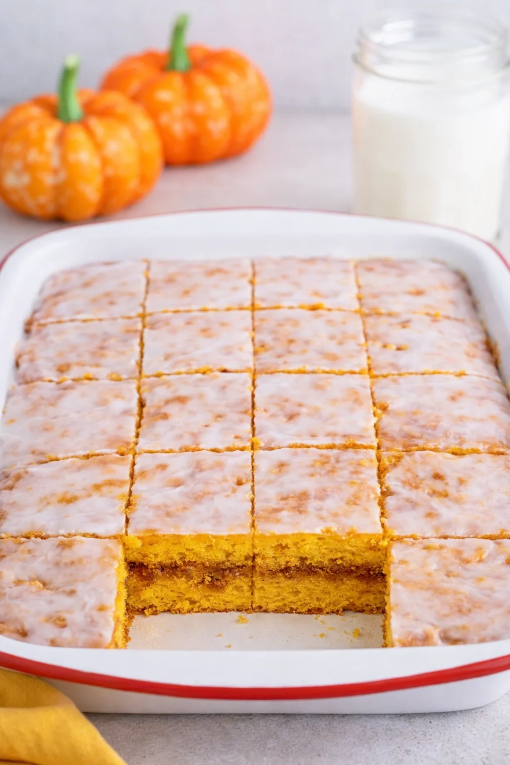 Glazed cake resting on a wire rack while smooth glaze sets before slicing