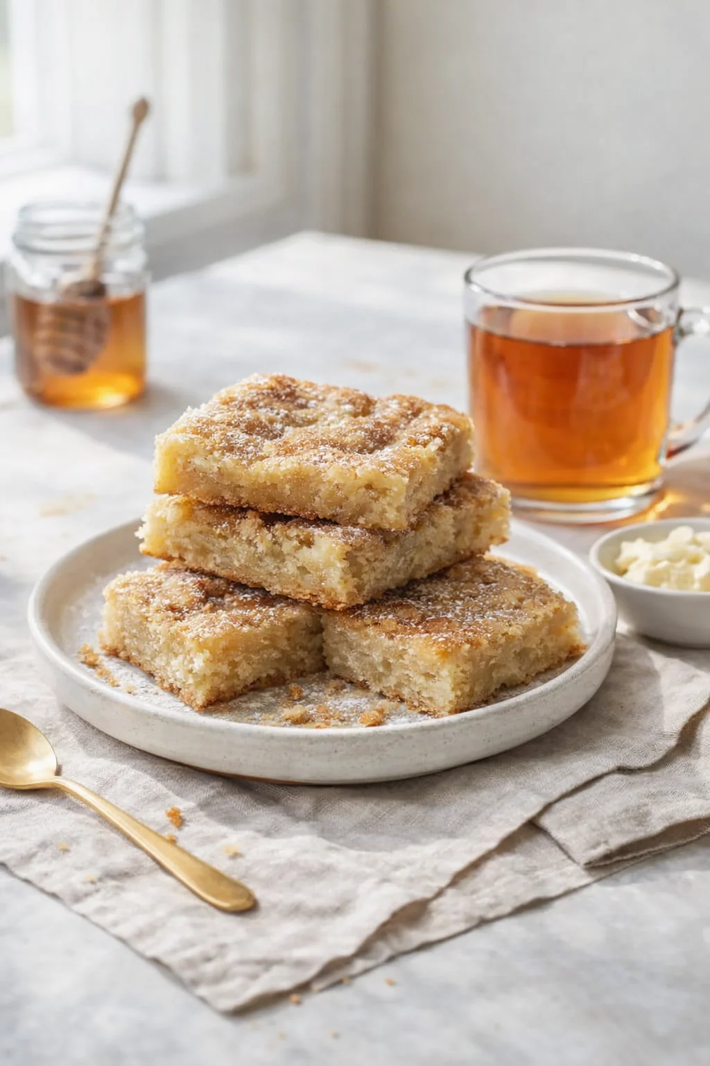 Alternative angle of Cozy and Sweet Honey Cinnamon Dessert served with a pairing