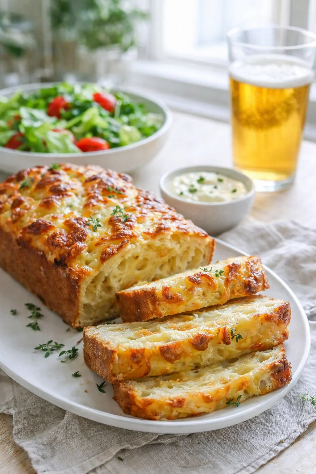 Alternative angle of Cheese Bread: Easy Quick Bread Recipe for Delicious Homemade Treats served with a pairing