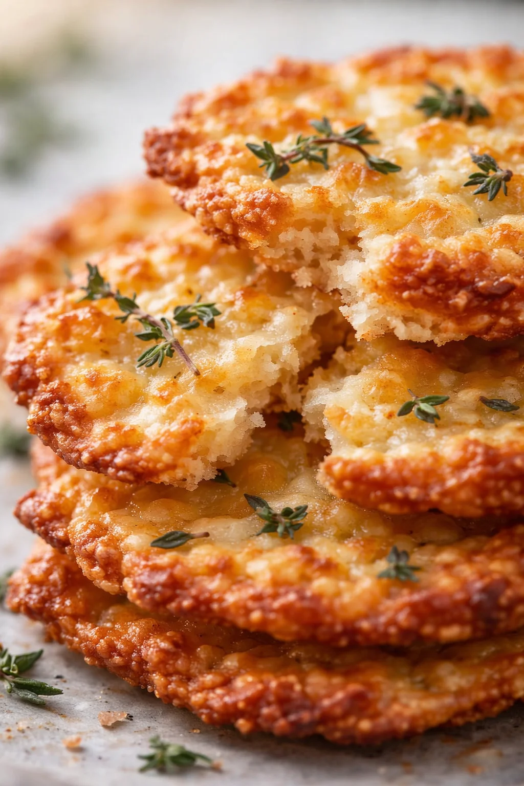 Tight detail shot of Cottage Cheese Crackers: The Crispiest, High-Protein Snack highlighting texture
