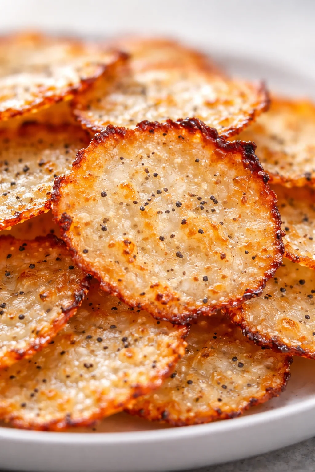Tight detail shot of Easy Cottage Cheese Chips – A Delicious, Guilt-Free Snack highlighting texture
