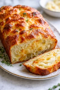 Final plated Cheese Bread: Easy Quick Bread Recipe for Delicious Homemade Treats served as a hero shot