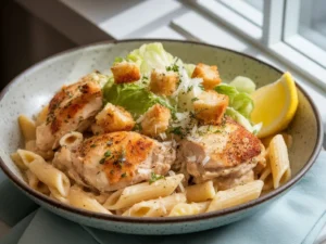 One Pot Chicken Caesar Pasta Recipe hero image
