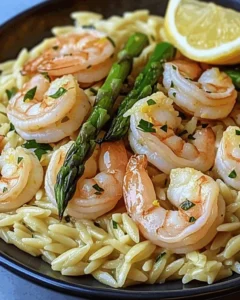 Lemon Garlic Shrimp and Asparagus Orzo