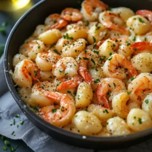 shrimp and gnocchi with garlic parmesan