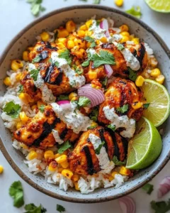 Street Corn Chicken Rice Bowl