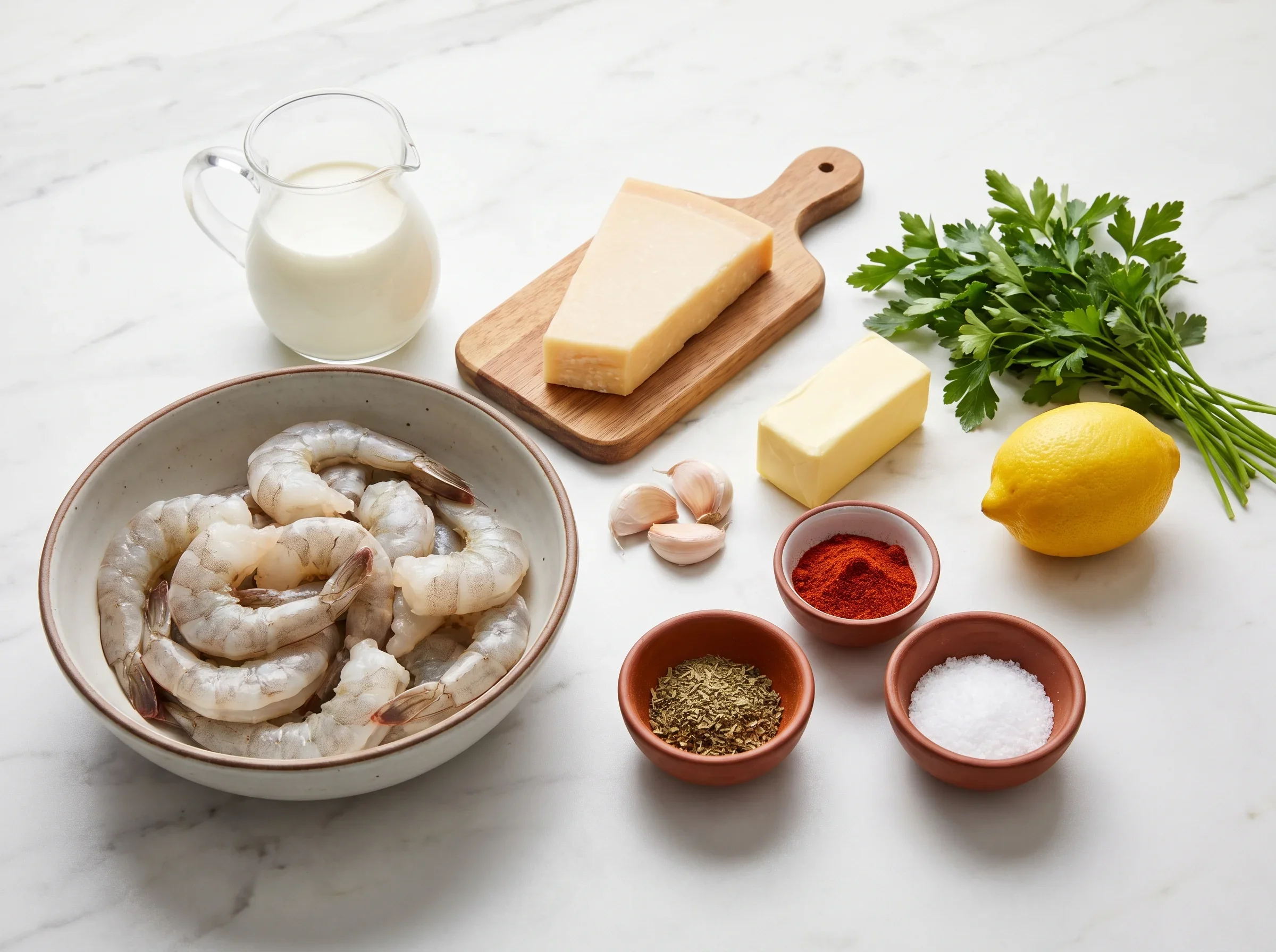 Creamy Garlic Butter Shrimp Skillet Shrimp with garlic, butter, and Parmesan in a creamy skillet sauce